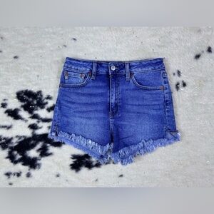 Just USA Women’s Medium Wash Raw Hem Denim Jean Shorts Size Small